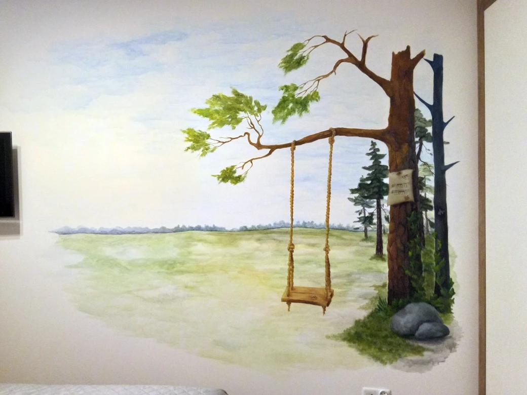 Mural "Drzewo życia z huśtawką"