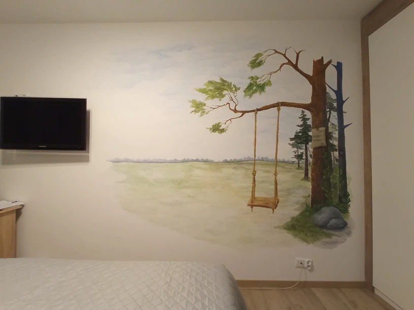 Mural "Drzewo życia z huśtawką"